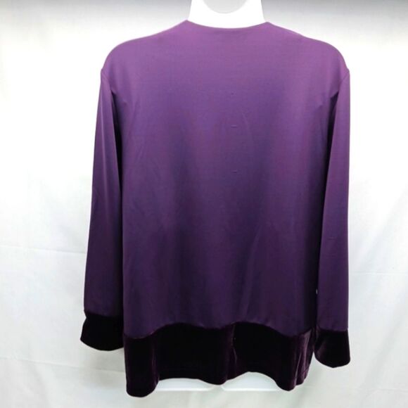 Susan Graver Career Shacket/Shirt/Blouse Purple Women's Medium Valour Trim...... - Picture 2 of 8